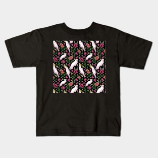 Australian Native Birds and Flowers - Bottlebrush and Cockatoo Kids T-Shirt